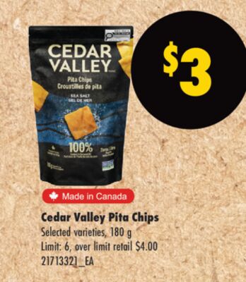 Cedar Valley Pita Chips, 180 g