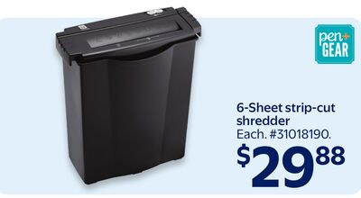 6-Sheet strip-cut shredder