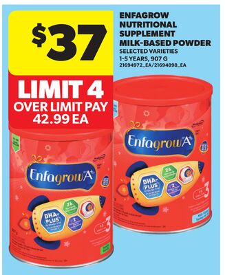 ENFAGROW NUTRITIONAL SUPPLEMENT MILK-BASED POWDER, 907 G