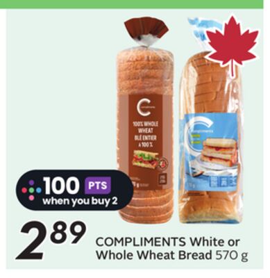 COMPLIMENTS White or Whole Wheat Bread