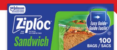 Ziploc snack, sandwich or freezer bags