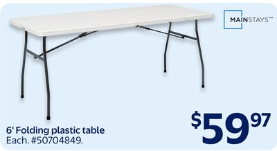 6' Folding plastic table