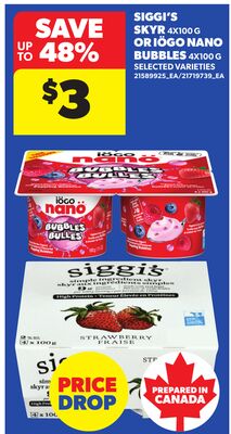 SIGGI'S SKYR, 4X100 G OR IÖGO NANO BUBBLES, 4X100 G