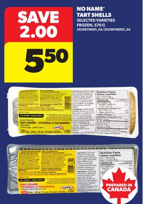 NO NAME® TART SHELLS, 570 G