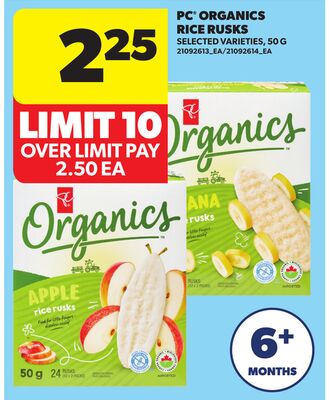 PC® ORGANICS RICE RUSKS, 50 G
