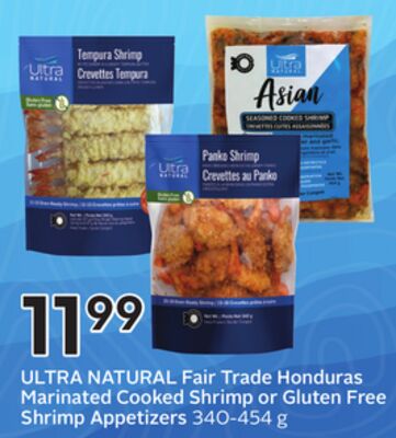 ULTRA NATURAL Fair Trade Honduras Marinated Cooked Shrimp or Gluten Free Shrimp Appetizers
