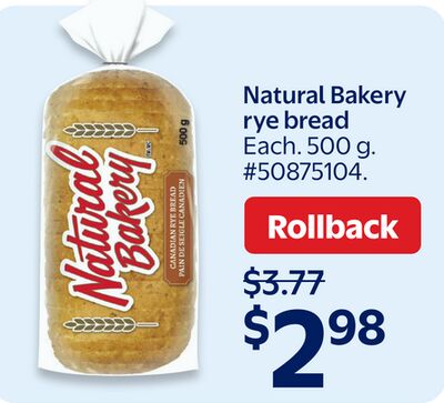 Natural Bakery rye bread