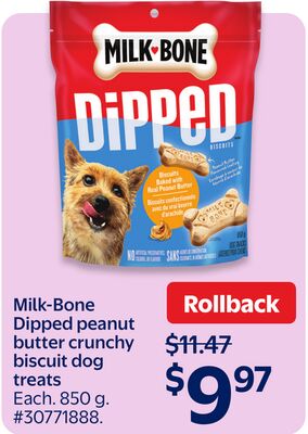 Milk-Bone Dipped peanut butter crunchy biscuit dog treats