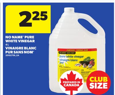 NO NAME® PURE WHITE VINEGAR, 4 L