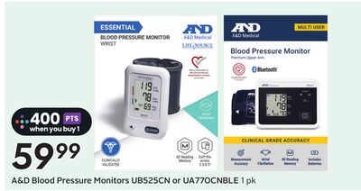 A&D Blood Pressure Monitors UB525CN or UA770CNBLE