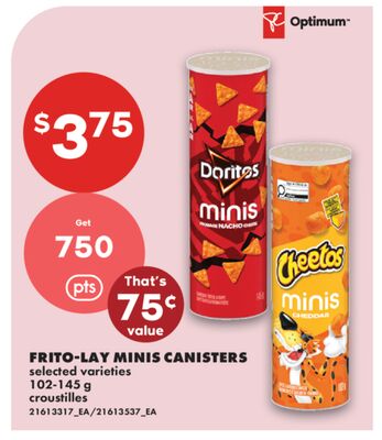 FRITO-LAY MINIS CANISTERS, 102-145 G