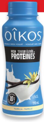 Oikos high protein drinkable Greek yogurt