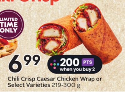 Chili Crisp Caesar Chicken Wrap