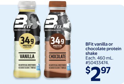 BFit vanilla or chocolate protein shake
