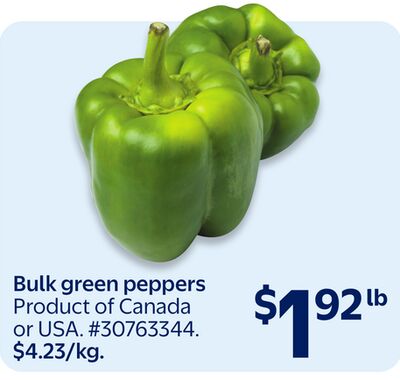 Bulk green peppers