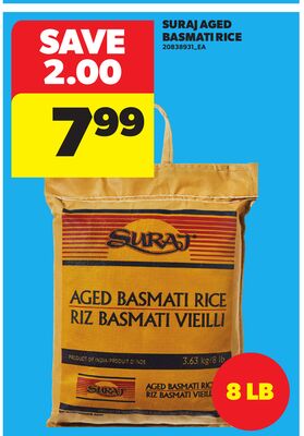 SURAJ AGED BASMATI RICE, 8 LB