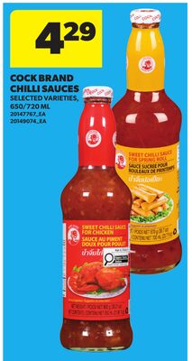 COCK BRAND CHILLI SAUCES, 650/720 ML