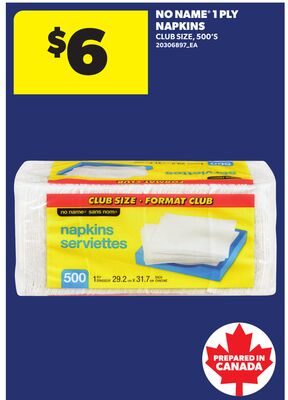 NO NAME® 1 PLY NAPKINS, 500'S