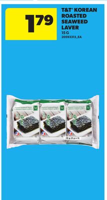 T&T KOREAN ROASTED SEAWEED LAVER, 15 G