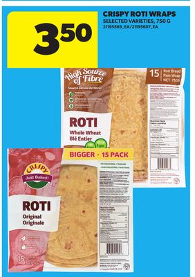 CRISPY ROTI WRAPS, 750 G