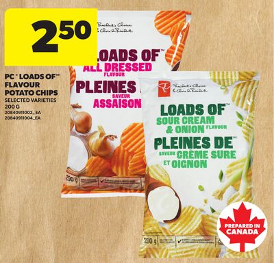 PC LOADS OF™ FLAVOUR POTATO CHIPS, 200 G