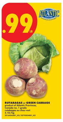 RUTABAGAS or GREEN CABBAGE