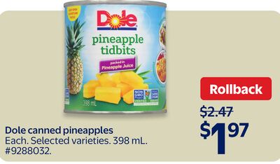 Dole canned pineapples