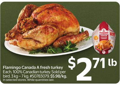 Flamingo Canada A fresh turkey