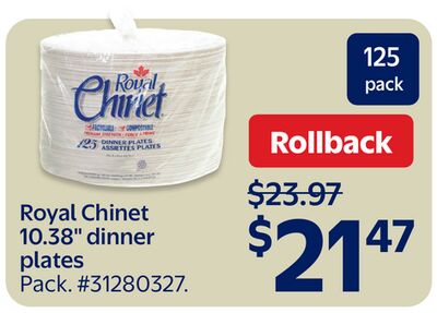 Royal Chinet 10.38" dinner plates