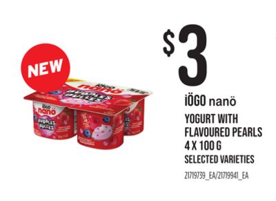 IÖGO nanö YOGURT WITH FLAVOURED PEARLS, 4 X 100 G