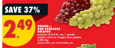 GREEN or RED SEEDLESS GRAPES