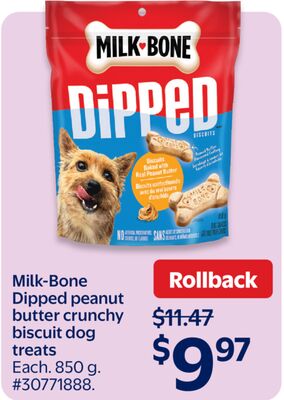 Milk-Bone Dipped peanut butter crunchy biscuit dog treats