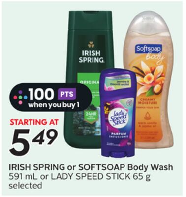 IRISH SPRING or SOFTSOAP Body Wash