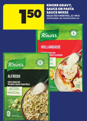 KNORR GRAVY, SAUCE OR PASTA SAUCE MIXES, 22-48 G