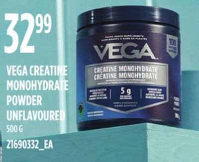 VEGA CREATINE MONOHYDRATE POWDER UNFLAVOURED, 500 G