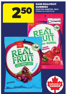 DARE REALFRUIT GUMMIES, 180 G