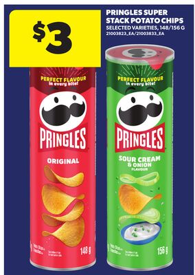 PRINGLES SUPER STACK POTATO CHIPS, 148/156 G