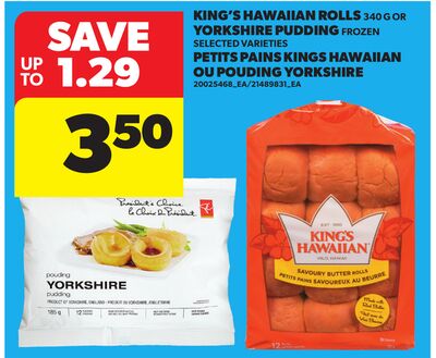 KING'S HAWAIIAN ROLLS 340 G OR YORKSHIRE PUDDING