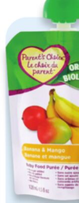 Parent's Choice organic baby food puree