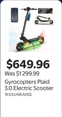 Gyrocopters Plaid 3.0 Electric Scooter