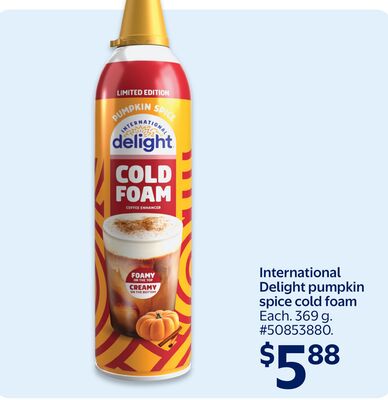 International Delight pumpkin spice cold foam