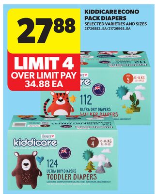 KIDDICARE ECONO PACK DIAPERS