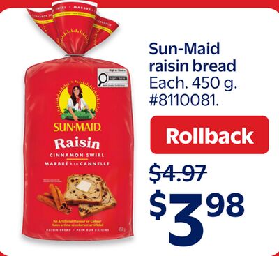Sun-Maid raisin bread
