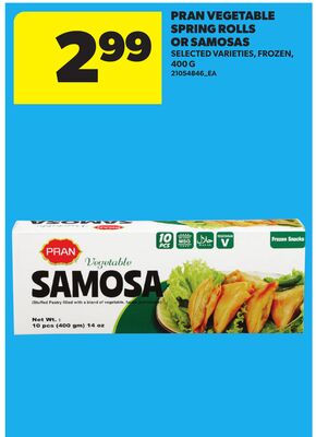 PRAN VEGETABLE SPRING ROLLS OR SAMOSAS, 400 G