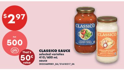 CLASSICO SAUCE, 410/600 ML