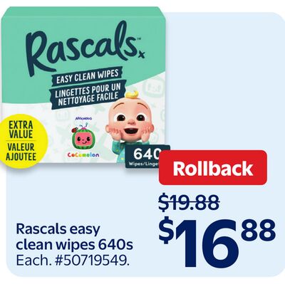 Rascals easy clean wipes 640s