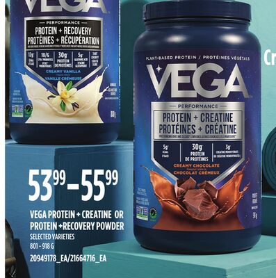 VEGA PROTEIN + CREATINE OR PROTEIN + RECOVERY POWDER, 801 - 918 G