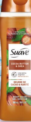 Suave body wash 532 mL or antiperspirant 74 Each.