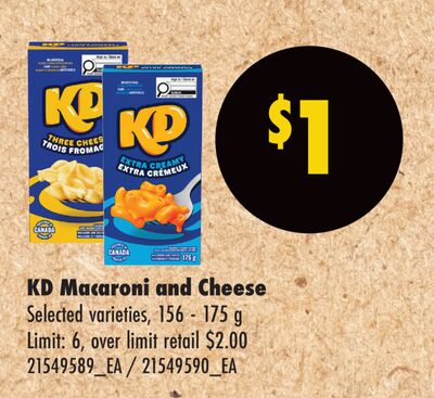 KD MACARONI AND CHEESE, 156 - 175 G