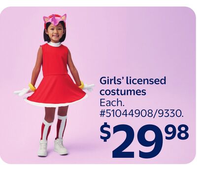 Girls' licensed costumes